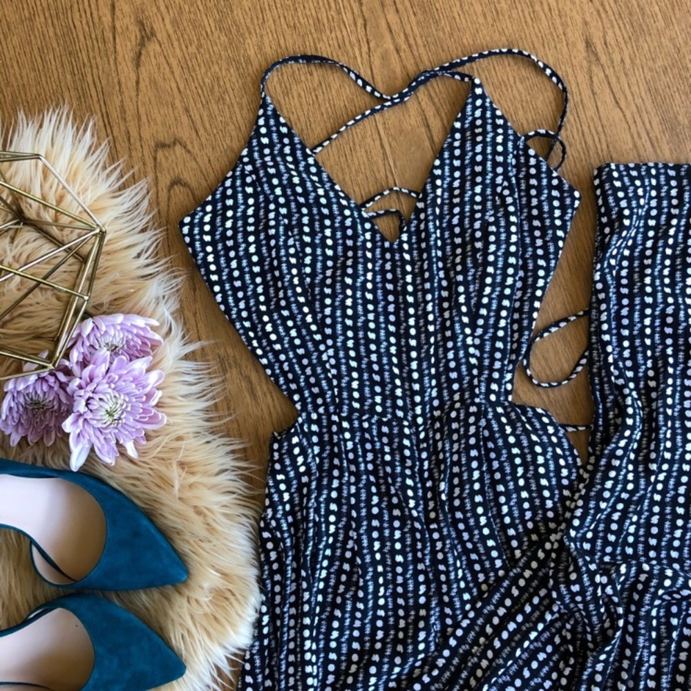 ASOS Wide Leg Tie Back Jumpsuit